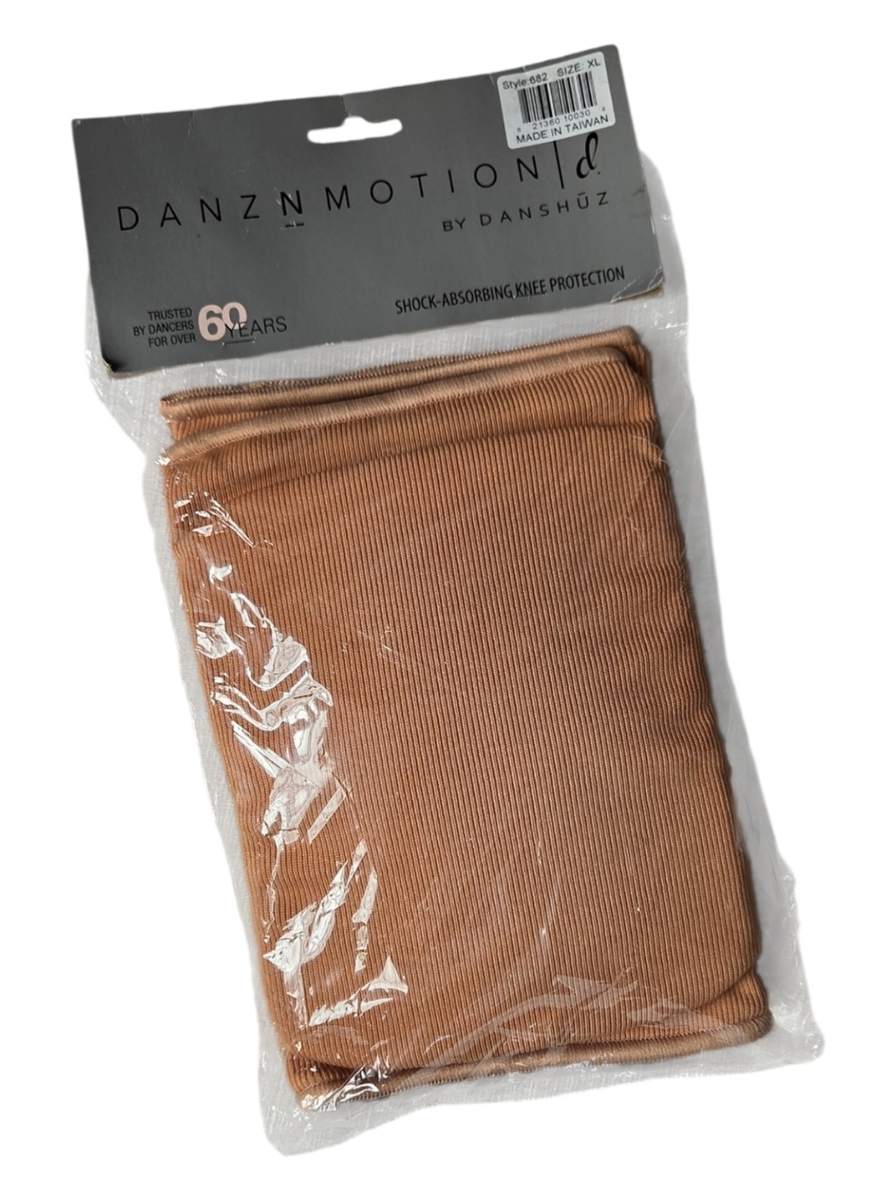 Danznmotion by Danshuz Ribbed Knee Pads — Camel nude hip hop dance